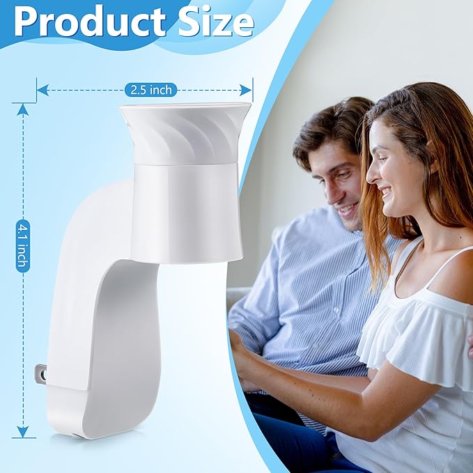 Hohean 4 Pack Wall Fragrance Plug in Compatible with Bath and Body Works WallFlower Refills, ETL Certified, Rotatable, Precise Scent Adjustable Fragrance Control Diffuser Plug for Home, Office (White)