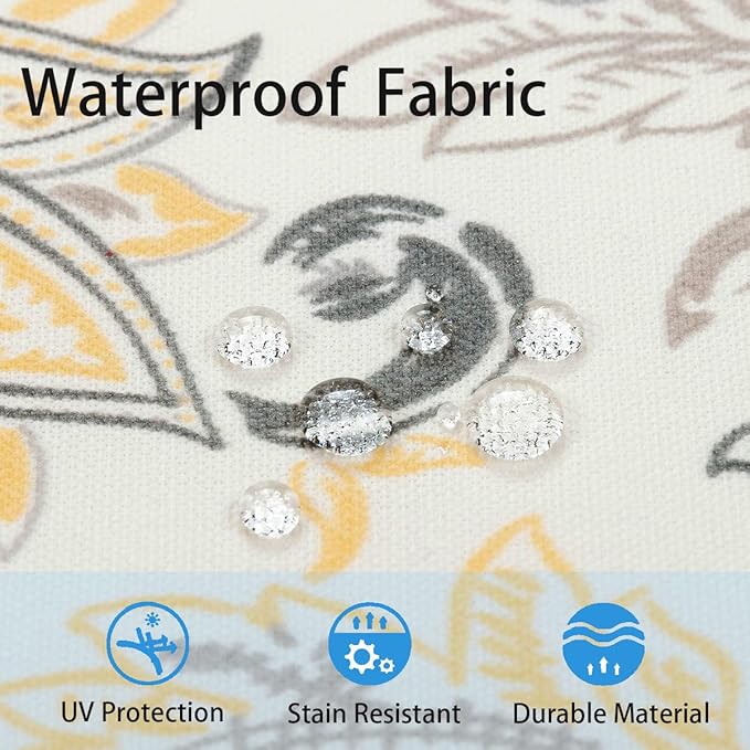 FUNHOME Waterproof Outdoor Lumbar Pillow Covers Set of 2,Home Decor for Garden Patio Furniture,Couch,Sofa 12"x20" Inch Decorative Pillows Cover Only,NO Insert(Yellow Flower)