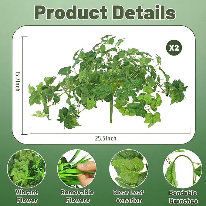 6PCS Outdoor Faux Plants, UV Resistant Artificial Grass for Outdoor Planters, Fake Greenery Plants for Garden Balcony Yard Porch Decor (Green)
