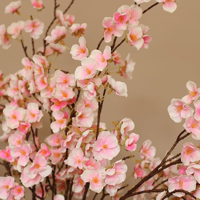 Pink Cherry Blossom Branches – 6 Pcs 33.5" Long Stem Artificial Flowers for Tall Vase, Faux Silk Spring Decorations for Home, Realistic Fake Pink Flowers for Bedroom & Wedding Centerpiece Decor