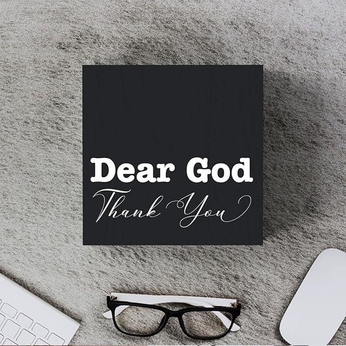 Inspirational Christian Decor Bible Verse Desk Decor Wood Sign Farmhouse Black Wooden Box Sign for Living Room Bedroom Kitchen Table Shelf Counter Cafe Home Office Store Pub Bar Religious Gifts