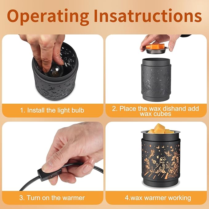 kobodon Wax Melt Warmer Metal Wax Warmer for Scented Wax Electric Fragrance Candle Oil Burner 2 in 1,as Gifts for Moms Grandma Women Girls(Dogs)