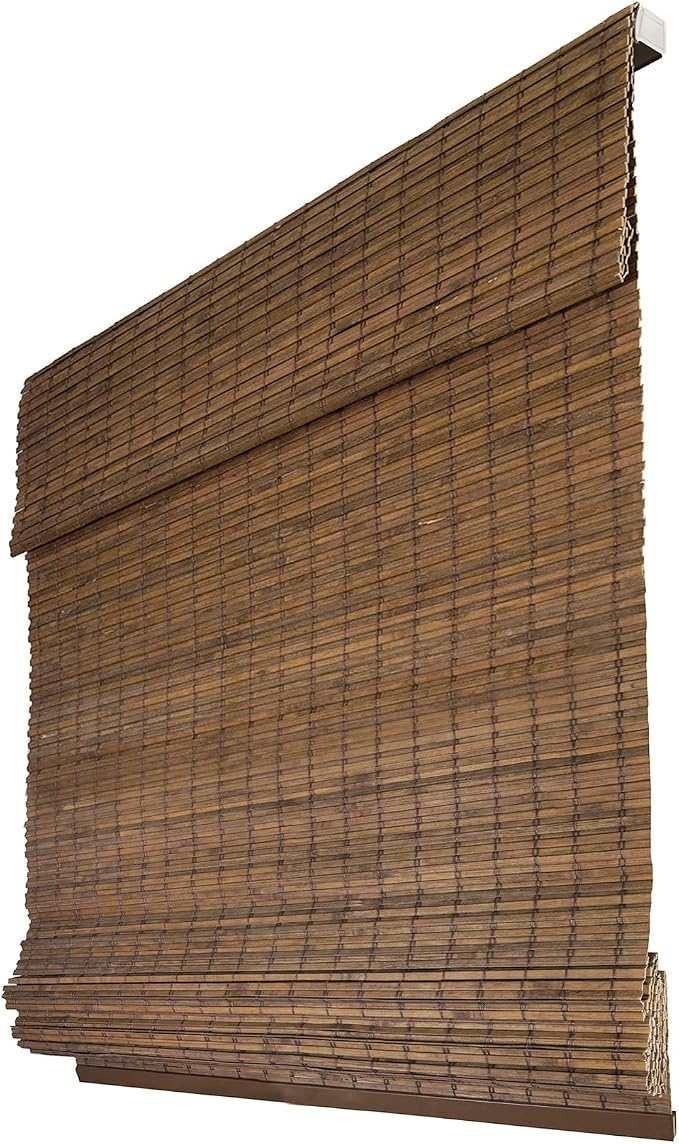 CHICOLOGY Bamboo Roman Shade, Cordless Light Filtering Woven Wood Window Treatment for Living Room, Dining Room, Kitchen & Office, Natural Bamboo Blinds for Boho Coastal Decor, Moose, 47"W x 64"H
