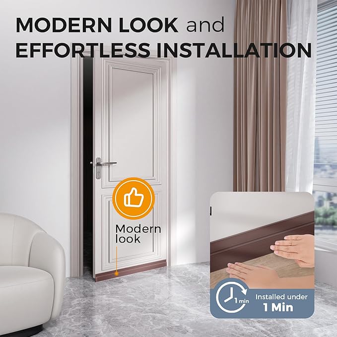 GroTheory 2 Pack Door Draft Stopper, Under Door Sweep for Exterior & Interior Doors, Weather Stripping Door Seal, Garage Window Blocker Noise Cold Air Insulation, Draft Guard Brown 2" W x 39" L