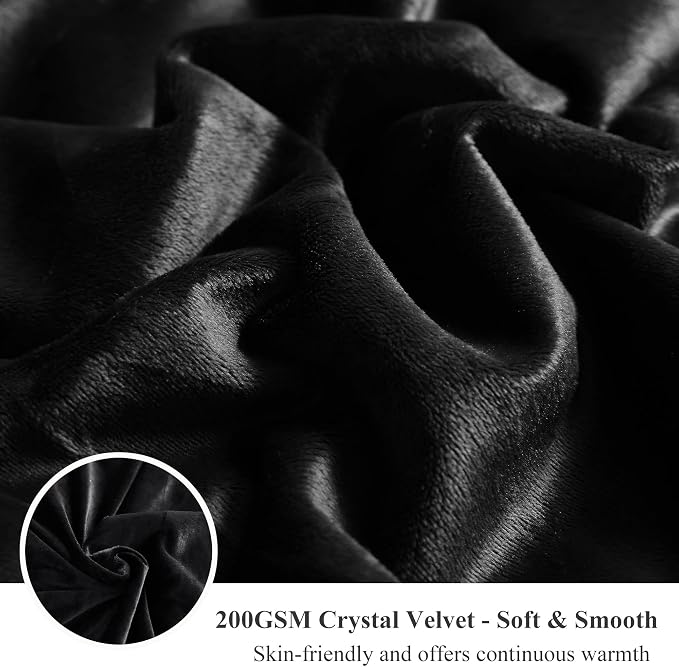 XeGe Plush Shaggy Duvet Cover Set, Luxury Ultra Soft Crystal Velvet Fluffy Bedding Sets 3 Pieces(1 Furry Faux Fur Comforter Cover + 2 Fuzzy Faux Fur Pillow Cases), Zipper Closure(King, Black)