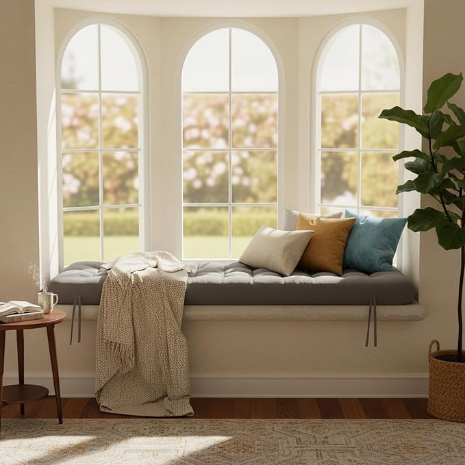 Vercraft Long Floor Cushion Large Floor Cushion with Brushed Cotton 74.8 x 27.5 x 3.15 in Jumbo Lounger Pillow for Outdoor Indoor Bay Window Meditation Yoga Reading Sleeping (1 Pc,Dark Gray)