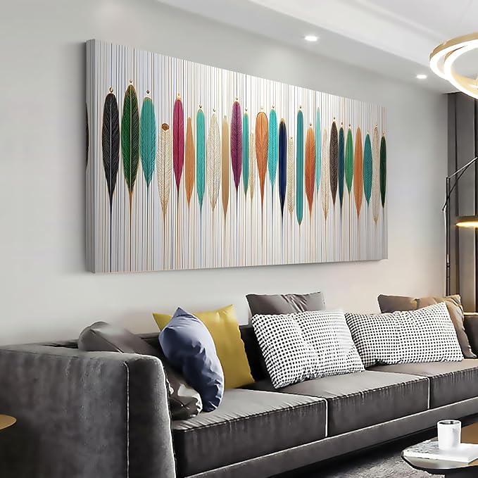 Ggaafet Indian Feather Arrow Wall Art for Bedroom Canvas Painting Prints Beautiful Boho Art Deco Modern Artwork Office Family Dining Room Decor