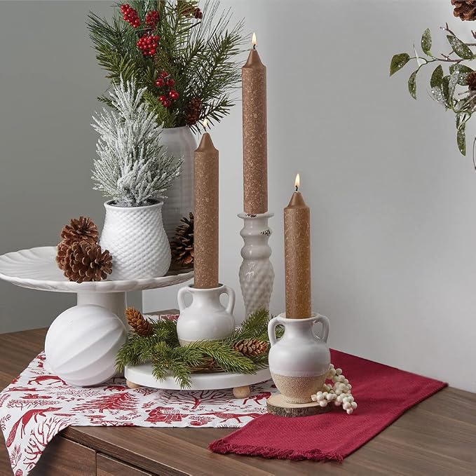 Root Candles 4-Count Unscented Dinner Candles Dripless Beeswax Enhanced Timberline™ Collenette Boxed Candle Set, 9-Inch, Portobello