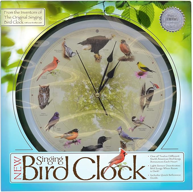 Mark Feldstein, Limited Edition 20th Anniversary Singing Bird Clock, 13 Inch