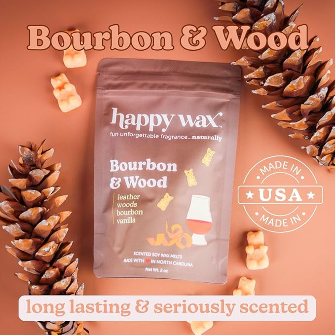 Happy Wax Country Club Mix Premium Scented Natural, Non Toxic Soy Wax Melts – 6 Total Oz. of Scented Wax Melts. Includes: Match Point, Bourbon and Wood, and Fairway
