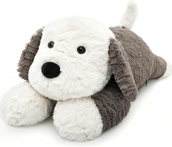 MaoGoLan 4lbs Dog Stuffed Animal for Adults Kids Hugging Pillow, Microwavable Plush Stuffed Animal with Removable Heating/Cooling Pad, 24 inch