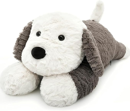 MaoGoLan 4lbs Dog Stuffed Animal for Adults Kids Hugging Pillow, Microwavable Plush Stuffed Animal with Removable Heating/Cooling Pad, 24 inch