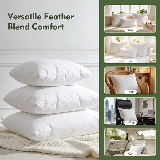 14"x24" Pillow Inserts Soft Feather Pillow Set of 1 Indoor Decorative Sofa Down Pillows Bed Pillows Couch Pillow