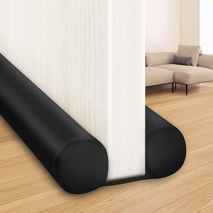 MAXTID Large Door Draft Stopper 36 Inch & 32 Inch - Black 2 Pack