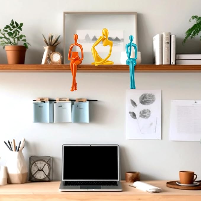 AceOrbit 3 Pcs Thinker Statues Mid Century Modern Decoration Thinker Sculptures Abstract Art Ornament Modern Aesthetic Figurine Decor Suitable for Home Bedroom Office Shelf Table Desk Bookshelf Decor