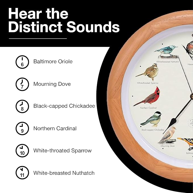 Mark Feldstein, The Original Singing Bird Clock, 25th Anniversary Edition, 13 Inch, Premium Oak