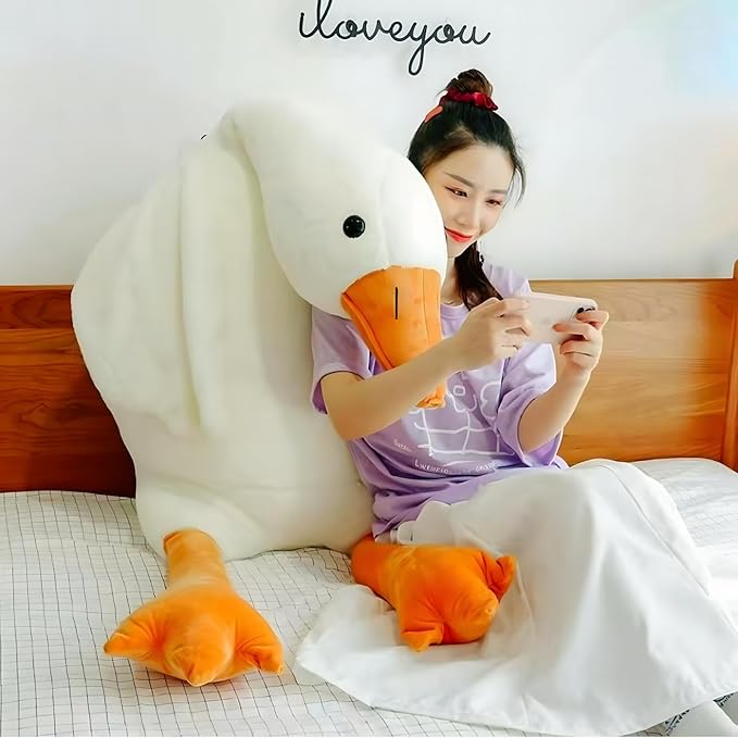 Ryttir Giant Goose Plush - 63" Extra Soft Goose Stuffed Animal Hugging Pillow with Rotund Belly,Safety Nursery Decor & Sensory Comfort Toy,Cuddle Companion for Kids(Birthday Gender Neutral Gift)