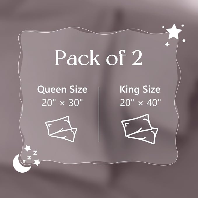 Linen World Linen Pillow Cases Queen Size - 20"x30" Set of 2,100% French Flax Pillowcase,Soft Breathable Natural Pillow Covers,Mauve Purple
