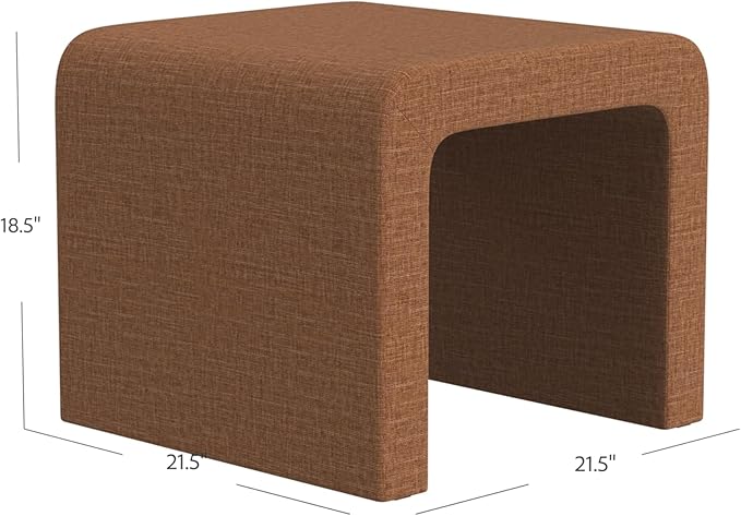 HomePop Modern Arch Chenille Ottoman|Homepop Home Décor|Ottoman for Living Room & Bedroom - Orange Rust