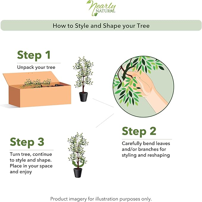 Nearly Natural Olive Tree Artificial Indoor 7FT Tall Silk Faux Olive Tree for Home and Office Decor, Fake Potted Olive Tree with Natural Wood Trunk, Realistic Olive Tree Branches and Lifelike Fruits