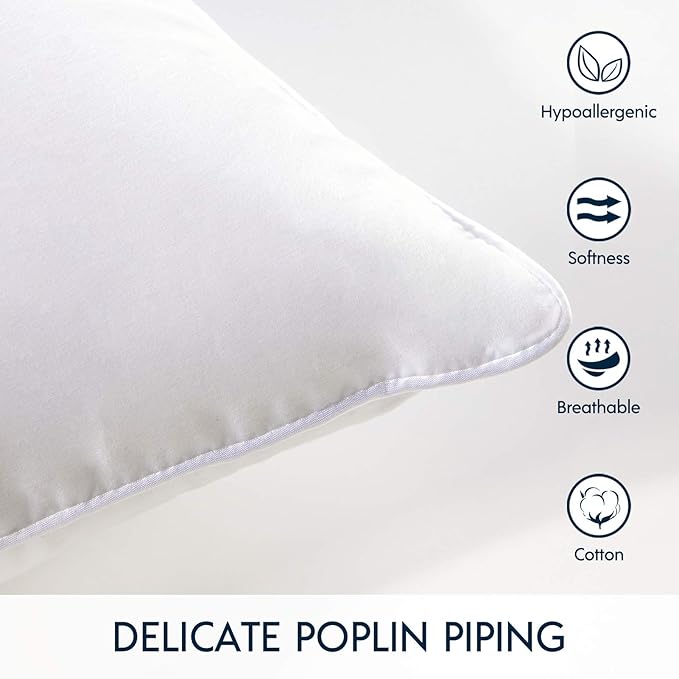 Phantoscope 22 x 22 Pillow Inserts - Throw Pillow Inserts with 100% Cotton Cover - Square Forms Microfiber Pillow Sham Stuffer - Couch Cushion Pillows 22 Inches, 2 Count (Pack of 1)