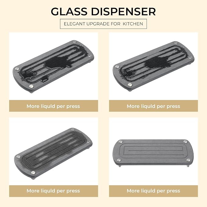 [Luxury] Kitchen Soap Dispenser Set - 16OZ Black Glass Bottle, Stainless Steel Pump, Instant Dry Tray, Waterproof Labels, Non-Slip Silicone Pad, and Dish Brush | Upgrade for Your Kitchen and Bathroom