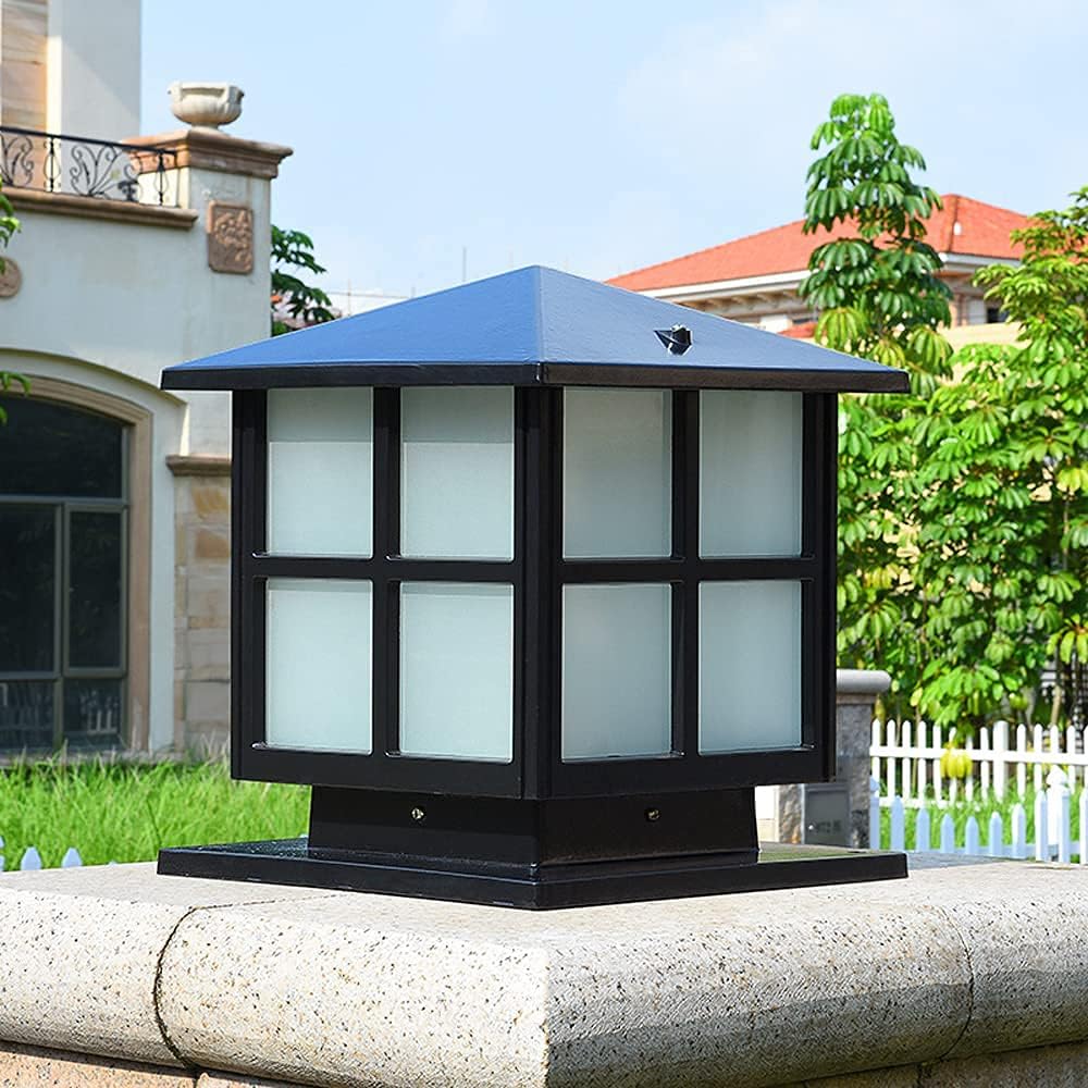 SLAWA Outdoor Post Lights Fixture, Modern Yard Entry Outdoor Column Lights with Aluminum Housing, Patio Pillar Lights Outdoor with Tempered Glass, IP65 Waterproof