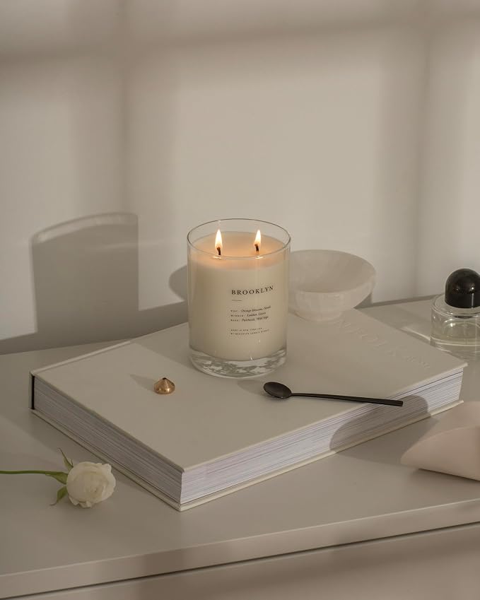 Brooklyn Candle Studio Brooklyn Classic 2 Wick Candle - Luxury Scented Candle, Vegan Soy Wax, Hand Poured in The USA, 70 Hour Slow Burn Time - 13oz
