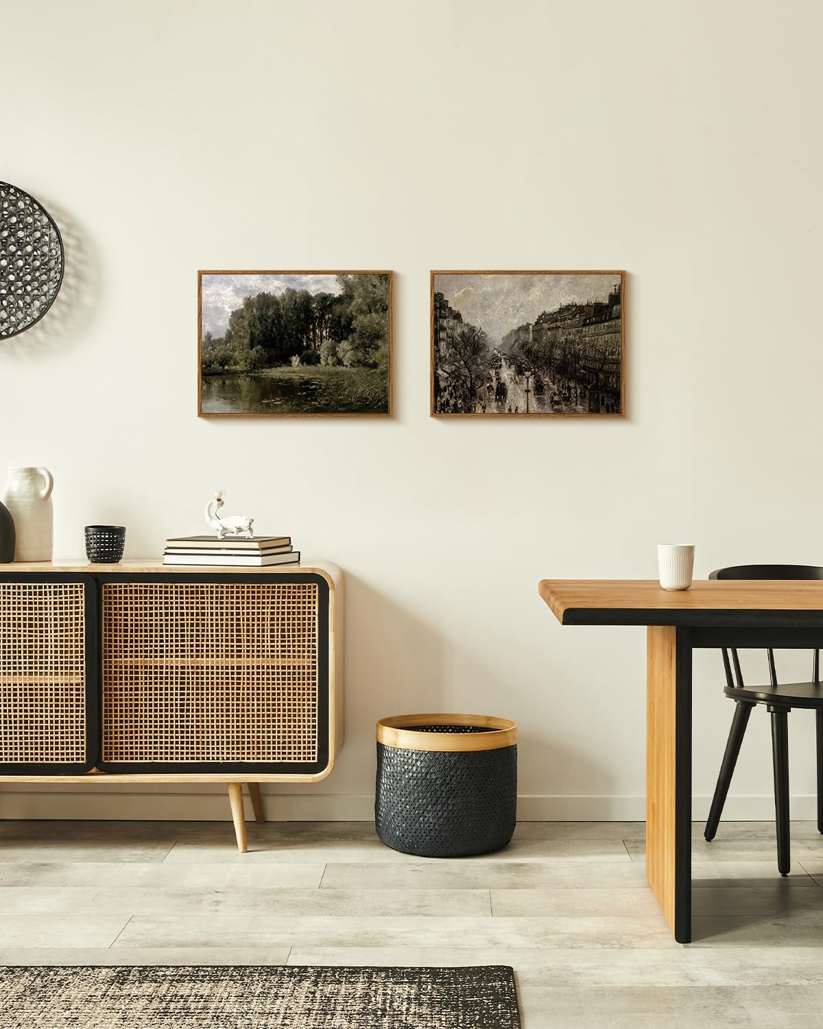 VIYYIEA Framed Canvas Wall Art Home Decor for Living Room Classical Cityscape Artwork Wall Decorations Vintage Oil Painting Prints Parisian Street Wall Decor Bathroom Wall Pictures Farmhouse 12x16in