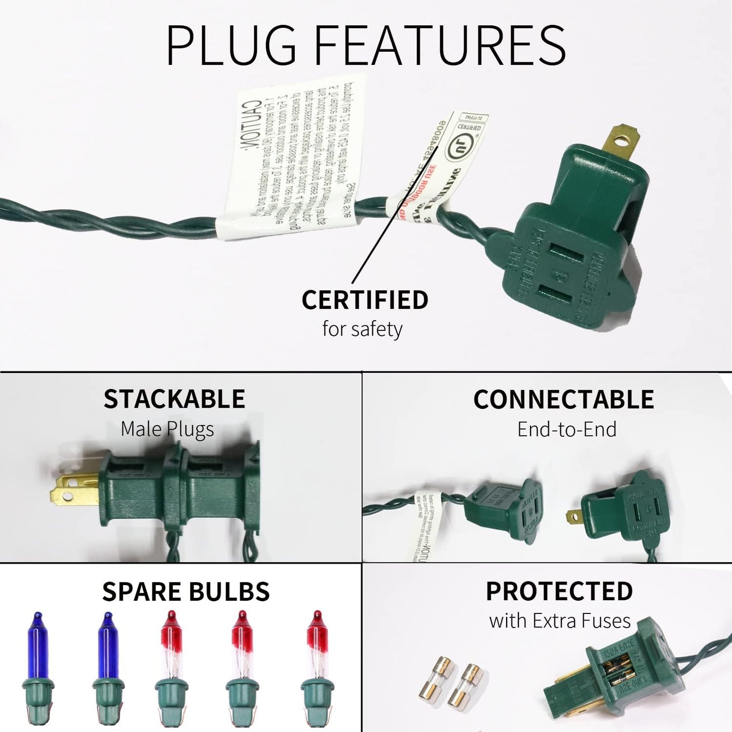 300LIGHTS(2*150L) Blue Extra-Bright with End Connectors Christmas Decorative Lights 19.44m UL Certified Mini String Light Set Waterproof for Home Garden Holiday Tree Party Patio Decor Wedding