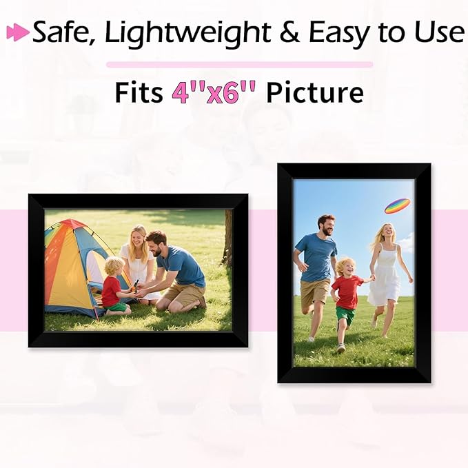 4x6 Picture Frames Set of 8, 4 by 6 Black Photo Frames for Gallery Wall Mounting or Table Display, Collage Frames with Clear Plexiglass for Home Office Decor