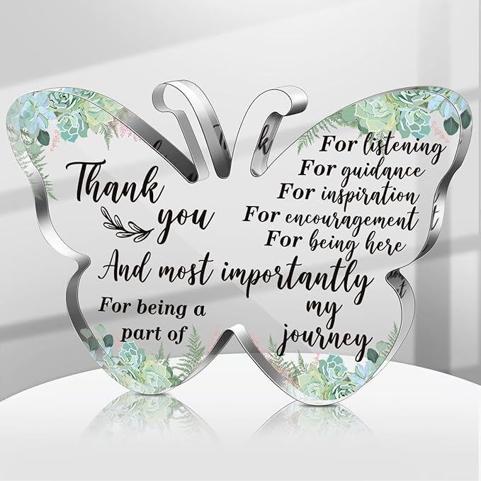 Yinder Thank You Gifts for Women Appreciation Gifts for Coworker Employee Nurse Teacher Leader Boss Inspirational Quotes Acrylic Desk Decor for Home Office Farewell Retirement