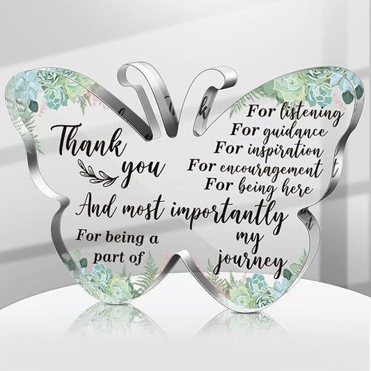 Yinder Thank You Gifts for Women Appreciation Gifts for Coworker Employee Nurse Teacher Leader Boss Inspirational Quotes Acrylic Desk Decor for Home Office Farewell Retirement