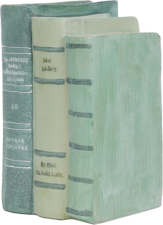 Guichifun Decorative Books Living Room Décor - Resin Sage Green Faux Books Fake Modern Home Decoration for Bookshelf Coffee Table Décor 5.5 x 4.5 x 7.5 Inch