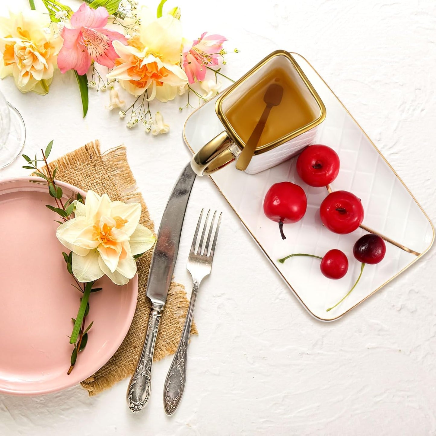 Zubebe 2 Sets Coffee Mug Elegant Handbag Shaped Cup Modern Ceramic Purse Mug with Spoon and Saucer, 10oz Cute Creative Tea Cup for Office Home Woman Girls Gift (White,Blue)