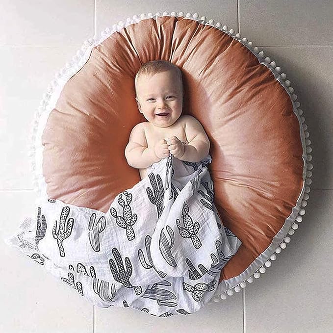 Large Floor Pillow Kids Round Seating for Children Aged 3 and Up | Round Pillows Seating for Children, Oversized Mat for Reading Nook Teepee Playroom Canopy