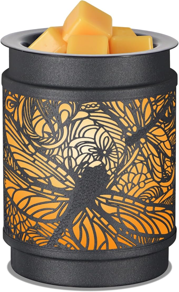 kobodon Wax Melt Warmer Metal Wax Warmer for Scented Wax Electric Fragrance Candle Oil Burner 2 in 1 Wax Melts as Gifts for Moms Grandma Women Girls(Dragonfly)