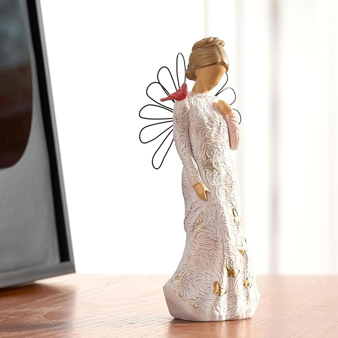 NAN ZAI NAN FANG Sympathy Angel Figurines for Loss of Loved Ones Angel Statues Home Decor Serenity Prayer Gifts for Women Resin Sculpted Hand-Painted Figure Bereavement Gift Praying Hands Statue