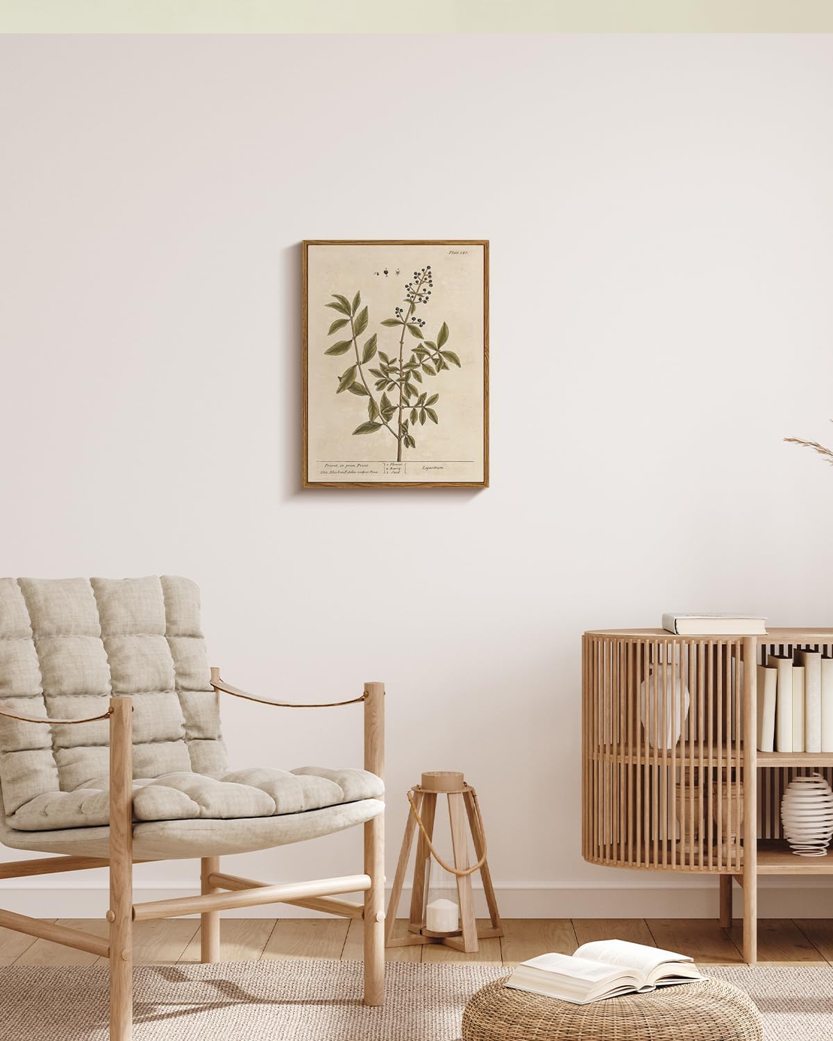 VIYYIEA Framed Canvas Wall Art Home Decor Boho Plant Wall Decor Minimalist Botanical Print Canvas Wall Art Pictures for Rustic Vintage Farmhouse Home Kitchen Room Decor 12x16in