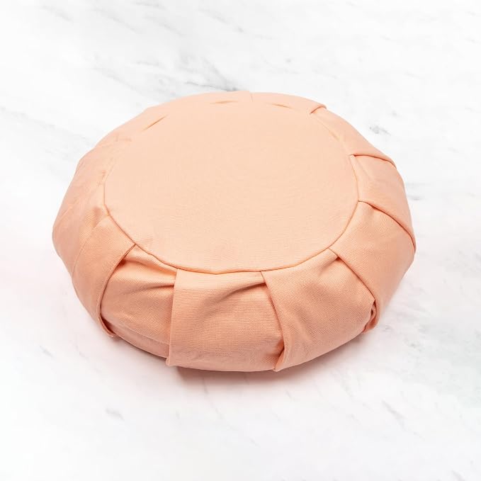 Myga Zafu Yoga Meditation Cushion with Washable Cover - Floor Cushion Pillow with Natural Buckwheat Filling - Soft Round Cotton Design for Meditating or Pranayama Exercises