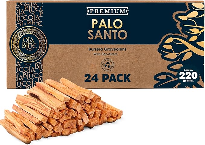 Palo Santo Smudging Sticks – 24 Pack (8 oz / 220 g) | Natural Palo Santo Incense Sticks from Peru | Resin-Rich Aromatic Sticks for Smudging & Meditation