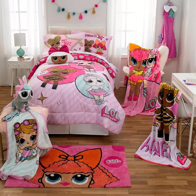 LOL Surprise! Glitter Queen Kids Room Non Slip Area Rug, 30" in x 48" in, (Official Licensed Product) By Franco
