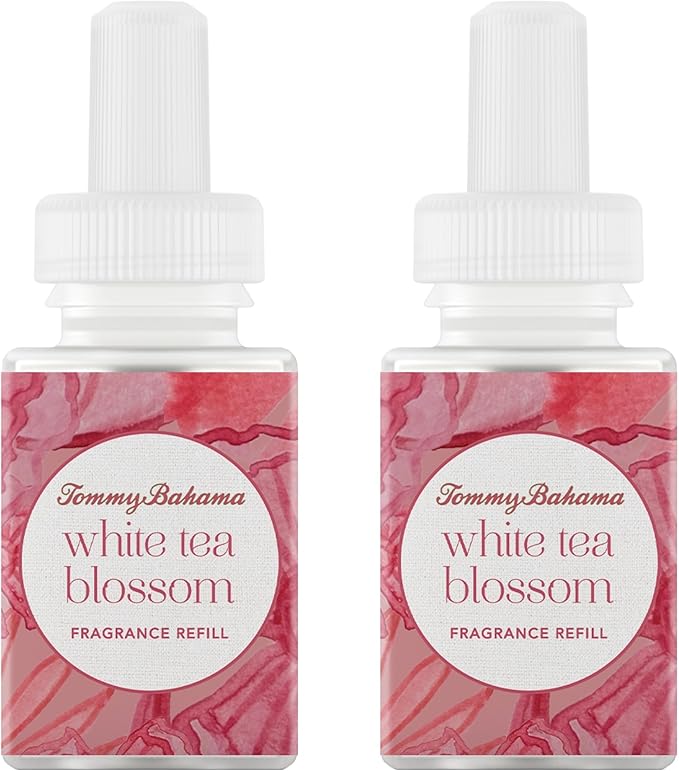 Pura & Tommy Bahama Home Scent Refill - Smart Home Air Diffuser - Premium Fragrance in Every Refill - Household Essential - Diffuser Fragrance - 2 Pack, White Tea Blossom