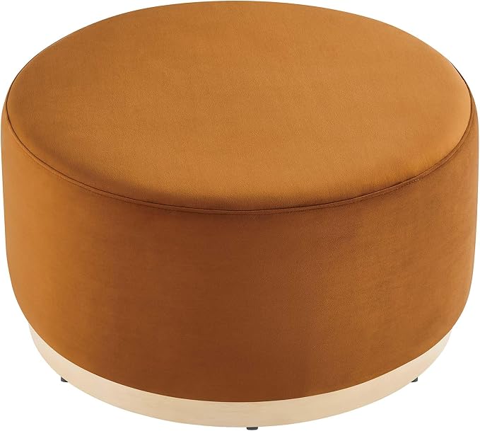 Modway Large 29" Round Performance Velvet Upholstered Upholstered Ottoman