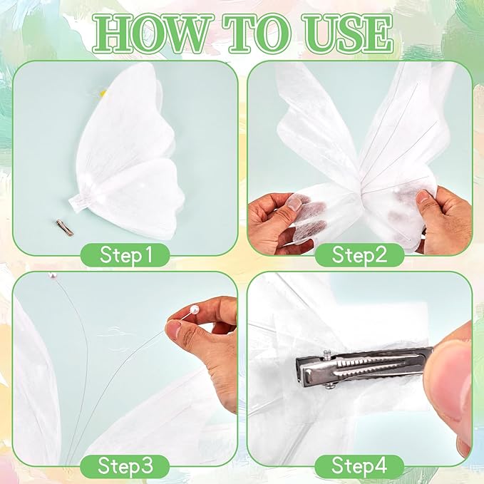 OBBOLO 3D Hanging Butterfly Decorations, White Butterfly Birthday Party Decorations, 5 Pcs Water-Repellent Paper Butterfly Hanging Decorations for Girls, Women, Flower Garden Party Décor
