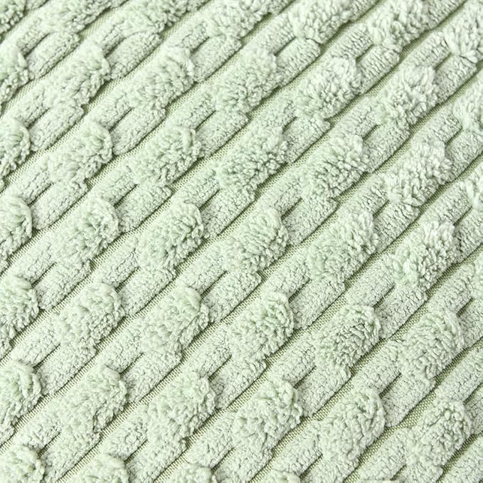 Fancy Homi 2 Packs Sage Green Long Lumbar Decorative Throw Pillow Covers 12x24 Inch for Couch Bed Sofa, Modern Farmhouse Boho Home Decor, Soft Cute Plush Corduroy Rectangle Cushion Case 30x60 CM