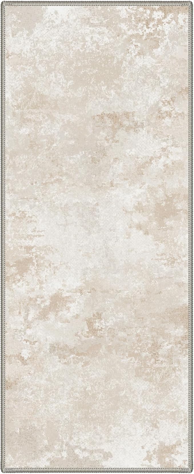 BEIMO 2'6"x6' Runner Rug for Hallway Kitchen, Machine Washable Runners Rug for Entryway, Soft Modern Abstract Throw Rugs, Low Pile Floor Cover with Non Slip Backing, Beige White