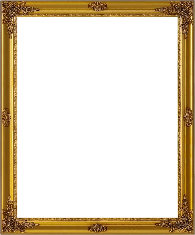 ArtXO Gold 16x20 Picture Frames: Wooden Wall Frames for 16 by 20 Photo Display, Vintage Picture Frames, Ornate Photo Frames 20x16 without Glass and Back
