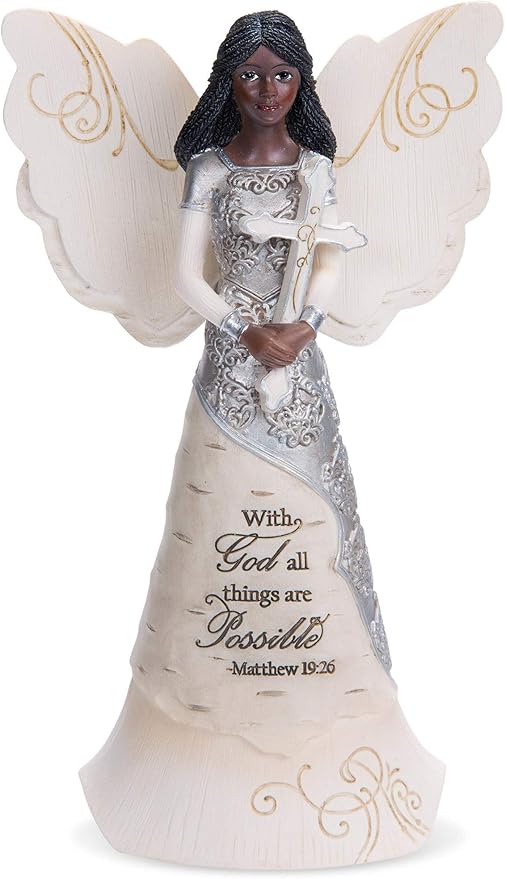 Pavilion Gift Company - with God - 6.5" EBN Angel with Cross
