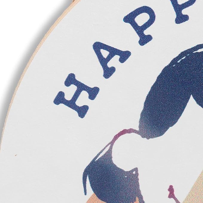 Peanuts Snoopy and Lucy Happiness is a Warm Puppy Hanging Wood Wall Decor - Cute Snoopy Sign for Home